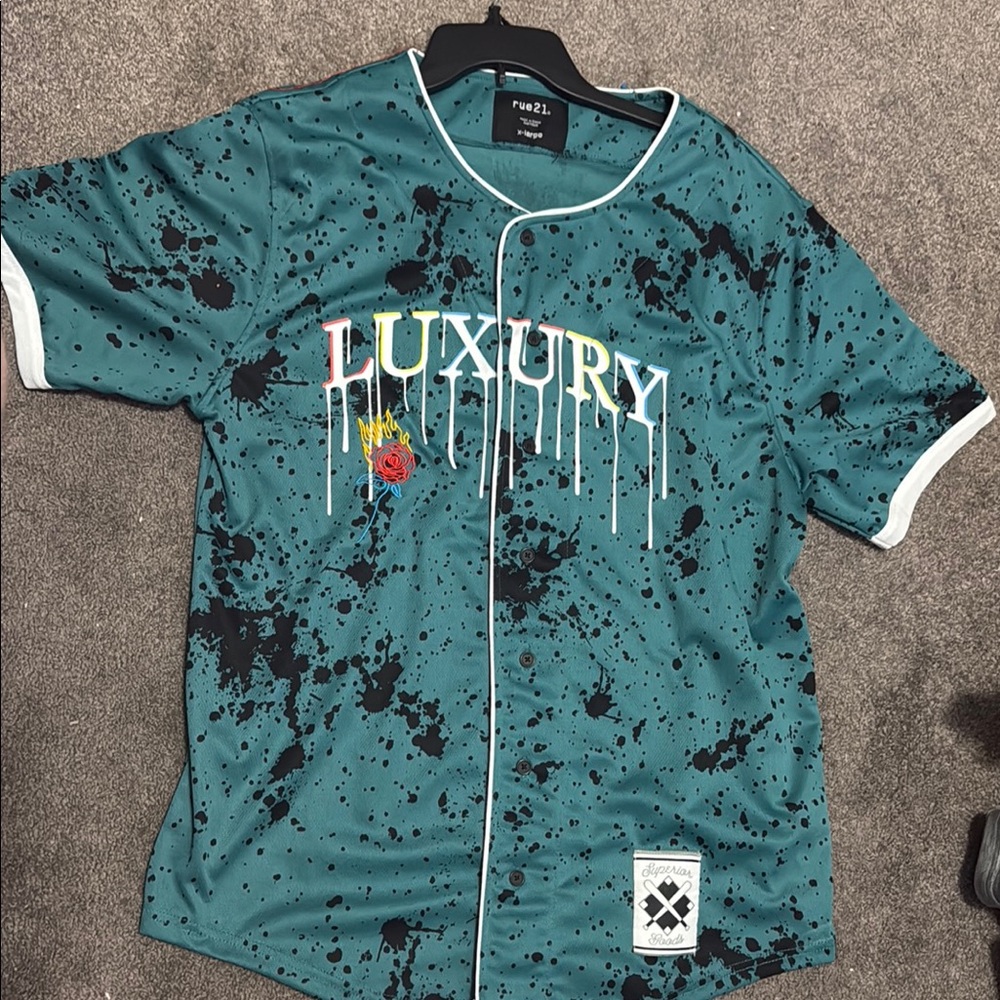 Rue21 Green and Black Jersey with Vintage Graphic